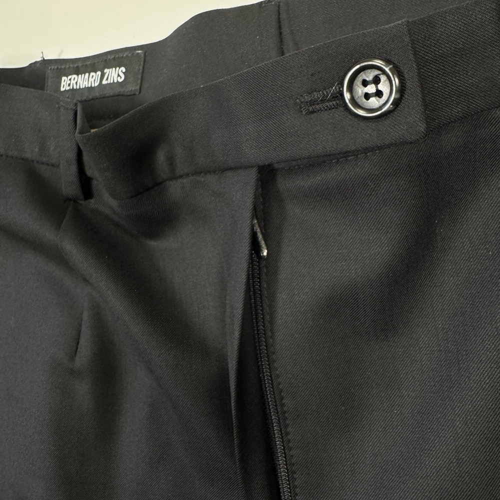 Bernard Zins Memphis Womens 4 27x32 Black Pleated High Rise Dress Pants - Picture 8 of 14
